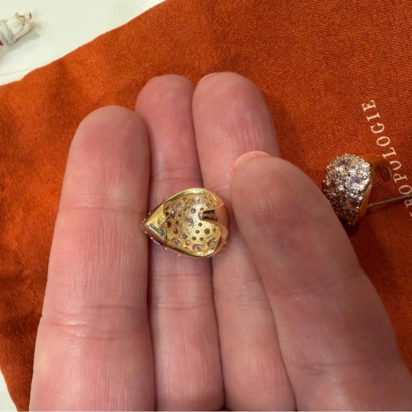 Anthropologie Pavé Triangular Huggie Earrings - Picture 9 of 11